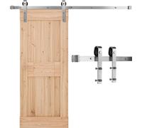 Système de porte coulissante VEVOR, rail de 1,5 m, capacité de charge 150 kg, maximum compatible 762 mm. Largeur et épaisseur 34,92-44,45 mm, galet de roulement et galet J, argenté