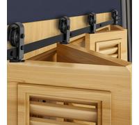 Système de portes coulissantes pliables VEVOR, 193 cm Ferrure de porte coulissante, convient pour quatre portes d'armoire, de garde-manger & de buanderie de 45,7 cm (non fournies)