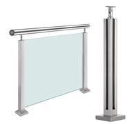 Système de poteaux de garde-corps d'intérieur en verre avec pince de base stable pour balcon, clôture, grenier, villa, couloir, terrasse - Solution de garde-corps en verre avec design à fente.