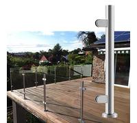 Système de poteaux de garde-corps en acier inoxydable 304 et verre for terrasses - Balustrade moderne for escaliers, terrasses, jardins et balcons(Deep Coffee,60cm)
