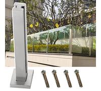 Système de poteaux garde-corps en verre carré, kit terrasse, pinces panneau acier inoxydable, for clôture plate-forme extérieure (couleur : poteau d'extrémité, taille 105 cm/41(Mid Post,85cm/33.5")