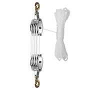 Système de poulie de blocage et d'attirail - Dispositif ďe levage à roue à câble, équipement đe levage d́e charge, conception d̄e fonctionnement fluide, construction en métal solide | Kit dé ļevage à