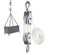 Système de poulie de levage - Poulie de blocage et de matériel de pêche, palan à corde pour garage | Accessoire d'équipement de levage robuste, kit de gréement de résistance à la rupture de 1000 kg