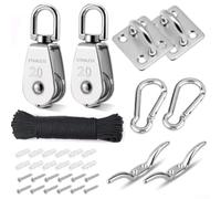 Système de poulie M20 robuste en acier inoxydable 304 avec poulies pivotantes et plaques de protection pour un mouvement de charge sûr et fluide dans différents paramètres