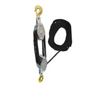 Système de poulie robuste à 4 roues - Bloc de corde noir de 20 m et matériel de levage pour levage, parfait pour garage, atelier et utilisation en extérieur, haute capacité de charge, durable et