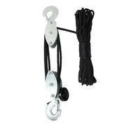 Système de poulies de palan, système poulie 440lbs et poulie plateau avec crochet levage rotatif 270 °, palan corde lourde 49 pieds pour le levage d'objets lourds, garage e