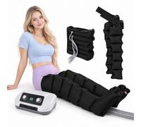 Système de pressothérapie et drainage lymphatique, 6 chambres, 30-240 mmHg | 8 niveaux de pression, minuterie de 0 à 30 min et fonctionnement < 50 dB pour une compression domestique multi-zones facile à