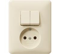 Système de prises de courant de la série combinée Gira 55 blanc crème - 047501