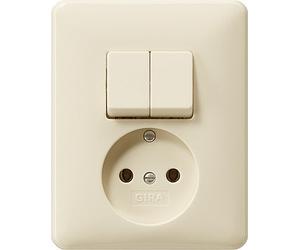 Système de prises de courant de la série combinée Gira 55 blanc crème - 047501