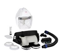 Système de protection respiratoire à ventilation assistée 3M PF2-619E, kit prêt à l'emploi pour le secteur de la santé et cagoule légère jetable 3M Versaflo S133S, avec support de tête intégré, blanc,