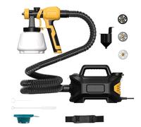 Système de pulvérisation de couleur 800 W, pistolet à peinture électrique HVLP avec réservoir de 1300 ml, câble de 3 m et tuyau d'air de 1,5 m, pistolet à peinture électrique 120 DIN avec 3 buses, 3