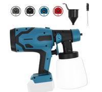 Système de pulvérisation de peinture sans fil avec réservoir de 800 ml et 4 buses, 3 modes de pulvérisation, pistolet à peinture pour murs et clôtures, compatible avec batterie Makita 18 V (sans