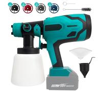 Système de pulvérisation de peinture sans fil compatible avec batterie Makita 18 V (sans batterie), pistolet à peinture avec 4 buses et 3 modèles de pulvérisation, pistolet de pulvérisation avec