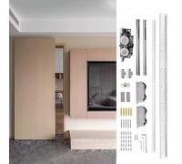 Système de quincaillerie sans rail pour porte coulissante, kit de guidage de porte de poche fantôme invisible avec rouleau pour portes en bois, installation facile (3,3 m)