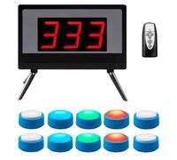 Système de quiz sans fil avec écran LCD, 3 à 10 sonneries, 4 couleurs d'état, 3 modes de réponse, pour concours scolaires et jeux télévisés