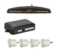 Système De Radar De Recul Kit Capteur Stationnement Radar Recul Arrière pour Voiture Écran Rétroéclairé 22 Mm Moniteur Alarme Sécurité(Champagne Gold)