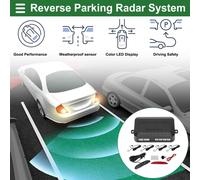 Système De Radar De Recul Pour Voiture Avec Capteurs De Stationnement À L'Arrière, Détection De Distance Blanc 4 Capteurs D'Alarme Buzzer Rappel