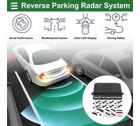 Système de radar de recul universel pour voiture avec capteurs de stationnement noir 8 capteurs de stationnement
