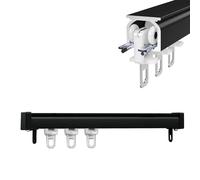 Système de rail 1 2 couches pour montage mural et plafond coulissant 50 cm à 600 cm Barre silencieuse avec rouleau de rail pour et séparateurs de pièce