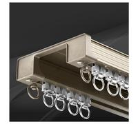 Système de rail à double rail en aluminium - Support de plafond, barre de glissement silencieuse pour un glissement fluide, idéal pour la chambre à coucher, le salon et les séparateurs de pièce (120 à