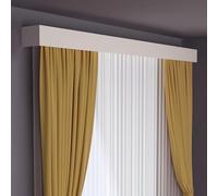 Système de rail à rideaux blanc de qualité supérieure de 380 cm à fixation murale unique pour salon et chambre à coucher, bloqueur de rideaux efficace et séparateur de pièce