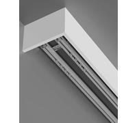 Système de rail ain en aluminium blanc de qualité supérieure - 1,8 m / 5.9ft pour montage au plafond/mur Double traction avec rouleaux silencieux et cantonnière pour chambre à coucher