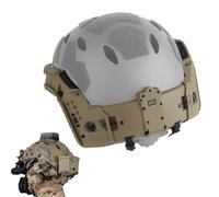 Système de Rail Arc pour Casque High Cut, Rails Latéraux et Arrière Réglables 5 Positions pour Lampes, Marqueurs, Boîte à Piles et Casque Audio, Airsoft(Brown)