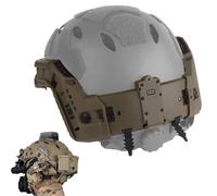 Système de Rail Arc pour Casque High Cut, Rails Latéraux et Arrière Réglables 5 Positions pour Lampes, Marqueurs, Boîte à Piles et Casque Audio, Airsoft(Dark Brown)