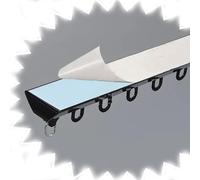 Système de rail auto-adhésif pour rideau de plafond, sans perçage nécessaire, rails de séparation de pièce en aluminium pour douche, placard, bureau, 220 cm, kit de montage au plafond noir