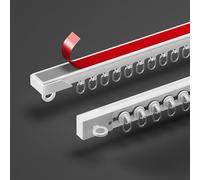 Système de rail autocollant ain - Rail en aluminium de 5,3 m pour un glissement fluide, montage au plafond et au mur, parfait pour salles de bains, placards, cloisons de séparation, installation