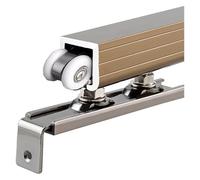 Système De Rail Coulissant À Rail Unique For Porte D'armoire, Quincaillerie Et Kit De Rails Robustes For Porte Coulissante Escamotable For Chambre(Gold,228cm/89.8in/7.5ft)