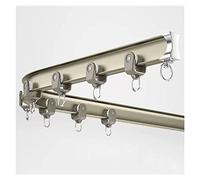 Système de rail coulissant en aluminium robuste - Tringle polyvalente pour douche, balcon, hôtel, camping-car et baie vitrée - Fixation au plafond et au mur - Design flexible finition argentée