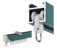 Système de rail coulissant réglable en alliage d'aluminium robuste - Rails de plafond/mur de 280 cm pour séparateur de pièce silencieux, installation facile, parfait pour la décoration de la maison et