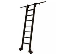 Système de rail coulissant robuste pour échelles de bibliothèque mobiles - Kit d'échelle télescopique, kit de rouleau coulissant pour loft et bureau (louche non incluse)