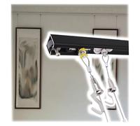 Système de rail d'affichage réglable en acier pour montage mural et plafond d'art, photos, cadres - Idéal pour les musées et les écoles