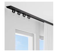 Système de rail de montage au plafond robuste de 1,8 à 4,9 m en aluminium sans couture, idéal pour chambre à coucher et salon, finition noire, longueur réglable
