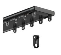 Système de rail de plafond à double rangée - Rail coulissant silencieux pour séparateur de pièce et douche - Finition noire lisse - 3,9 m / 12.8ft - Idéal pour les chambres et les espaces de vie
