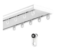 Système de rail de plafond coulissant silencieux à double rangée pour cloisons de séparation de pièces et douche - 3,5 m / 11.5ft - Parfait pour les chambres et les espaces de vie - Finition blanche