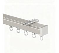 Système de rail de plafond de qualité supérieure de 1,5 m pour séparateur de pièce, rail mural avec crochets à rouleau lisses, idéal pour chambre à coucher, salon - Finition champagne