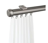 Système de rail de plafond en aluminium antirouille durable pour séparateur de pièce et fenêtre, longueur réglable de 70 à 630 cm, épaisseur de paroi de 1,5 mm, gris (460 cm)