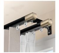 Système de rail de plafond en aluminium double rail pour séparateur de pièce, 130 cm, facile à installer, noir élégant - Solution idéale de décoration d'intérieur