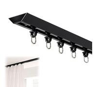 Système de rail de plafond flexible en aluminium noir - 2 m pour séparateurs de pièce et douches - Rail droit monté au plafond pour un usage domestique polyvalent