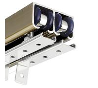 Système de rail de porte coulissante double invisible pour placard et salle de bain, supporte jusqu'à 60 kg, lisse pour les espaces modernes