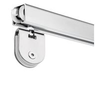 Système de rail de porte de placard coulissant - Kit de quincaillerie en aluminium - Longueurs personnalisables : 50 300 cm - Rail à rouleau silencieux pour un fonctionnement fluide - 330 cm