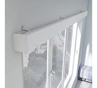 Système de rail de rideau 3 en 1 avec lambrequin, fixation murale pour une longueur personnalisée, parfait pour le salon et la chambre à coucher