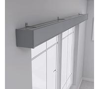 Système de rail de rideau 3 en 1 avec lambrequin, fixation murale pour une longueur personnalisée, parfait pour le salon et la chambre à coucher