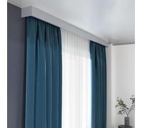 Système de rail de rideau 4 en 1 robuste avec boîte à cantonnière et rails Concea Double voie Décoration d'intérieur Fixations complètes incluses 488 cm