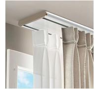 Système de rail de rideau à double rail avec matériel de montage 1 m, parfait pour suspendre des rideaux, installation facile et design élégant