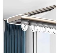 Système de rail de rideau à profil bas de 240 cm, séparateur de pièce occultant avec supports muraux pour rideaux lourds coulissants lisses, idéal pour la décoration de la maison et du bureau