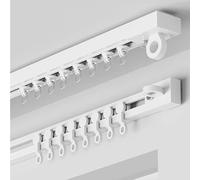 Système de rail de rideau auto-adhésif pour montage au plafond ou au mur, sans perçage, 230 cm, idéal pour rideaux de fenêtre et de séparation de pièce, couleur blanche